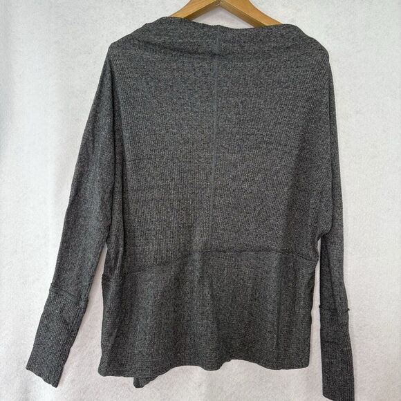 We the Free Londontown Thermal Top Women's Medium Gray Off Shoulder Long Sleeve - Picture 3 of 8